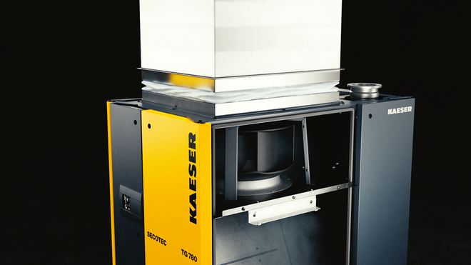 Nyheten til SECOTEC-kjøletørkeren er radialventilatoren.