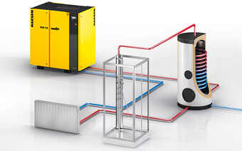 Varmegjenvinning ved kobling til et system for gjenvinning av varmt vann