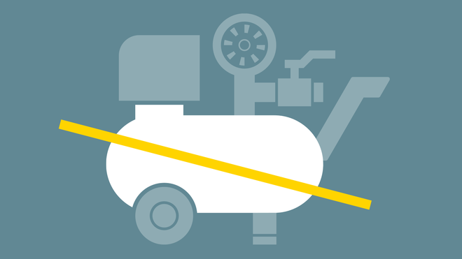 i.Comp 3 trenger ingen trykkluftbeholder.